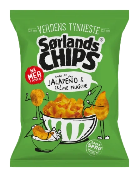 Sørlands Chips Jalapeno & Creme Fraiche 275g