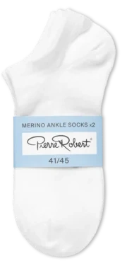 Ankle Socks Merino White 41-45 Pierre Robert