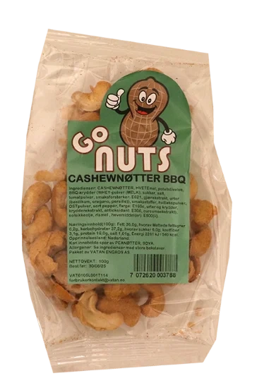 Cashewnøtter BBQ 100g
