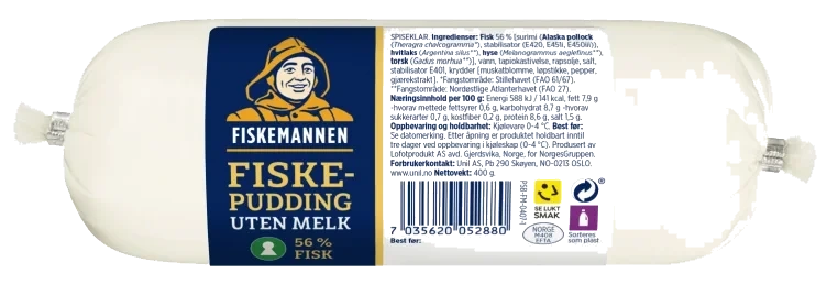 Fiskepudding Pølse u/melk 400g Fiskemannen