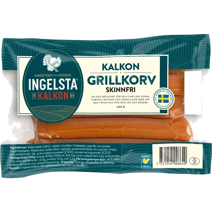 Grillkorv Kalkon 400g Ingelsta kalkon