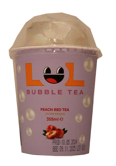 Bubble Tea Peach Red Lychee Pearls 355ml