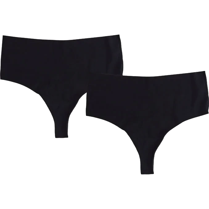 Stringtrosor Hög Midja Svart Stl. XL 2-pack