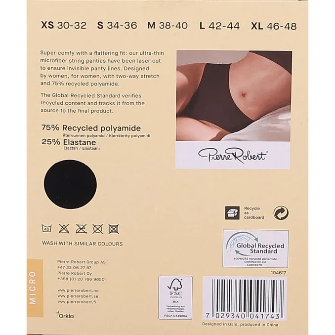 Stringtrosor Hög Midja Svart Stl. XL 2-pack