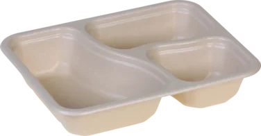 Matbeholder 227x178x45mm, 3rom, Biolaminert, Naturfarget