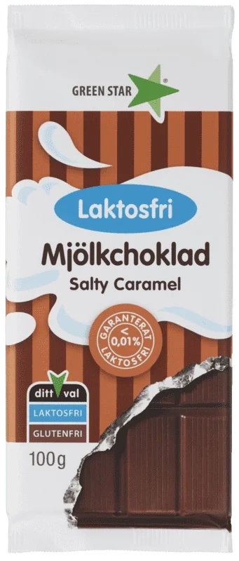 Green Star Melkesjokolade Salty Caramel Laktosefri