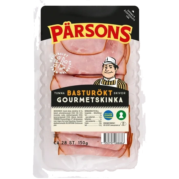 Skinka Basturökt Tunna Skivor 150g Pärsons