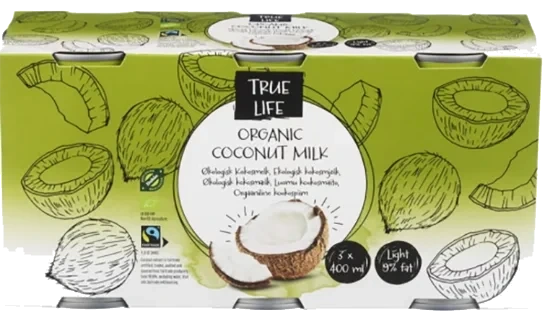 True Life Kokosmelk Øko 3x400ml