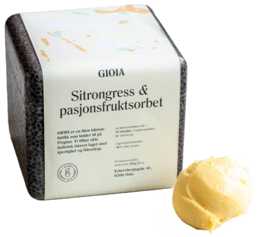 GIOIA Sitrongress & Pasjonsfruktsorbet 0.5L