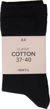 Socks, 4 Pairs, Black, 37-40
