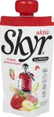 Skyr Aktiv Jordbær,banan & Guava 125g Pose