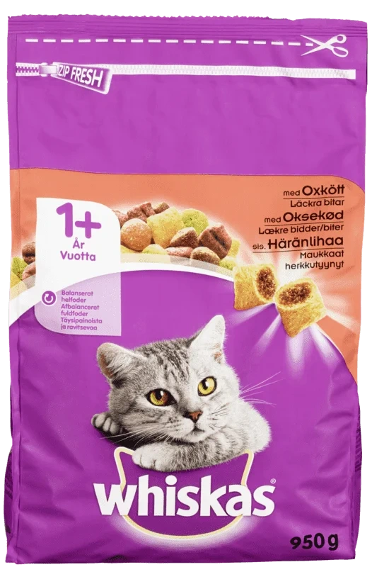 Whiskas® 1+ Oksekjøtt 950g