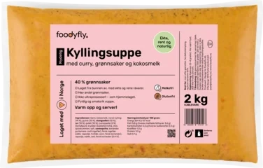 Kyllingsuppe m/curry, Grønnsaker, Kokosmelk 2kg Foodyfly