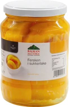 Fersken i Sukkerlake 680g Balkan Mat Norge