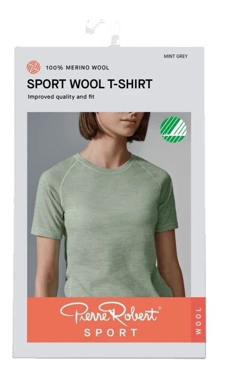 Wool T-Shirt Mint Grey S Pierre Robert