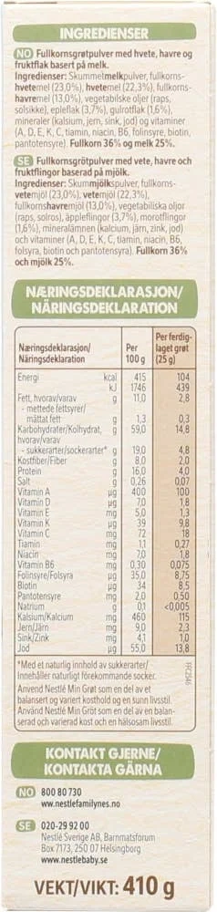 Min Fullkornsgrøt Eple og gulrot