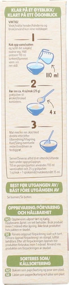 Min Fullkornsgrøt Eple og gulrot