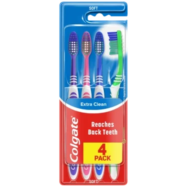 Colgate Ex Clean Soft Tannbørste 4 Pk