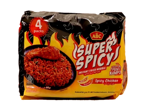 ABC Instant Fried Noodle Spicy Chicken 4x80g