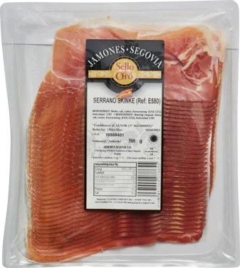 Serrano-skinke Fra Selle De Oro, 500g, Skivet