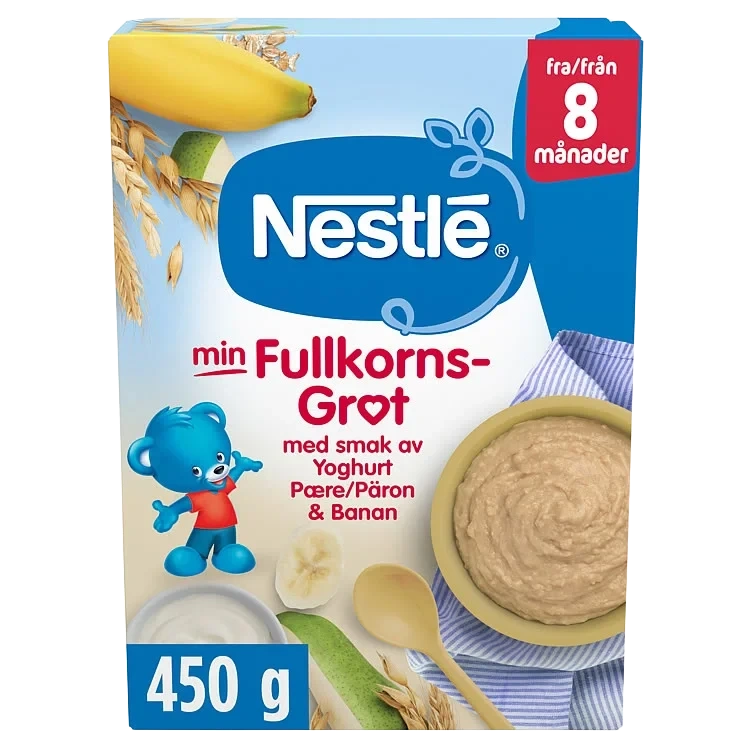 Min Fullkornsgrøt Yoghurt Pære Banan 8m 450g