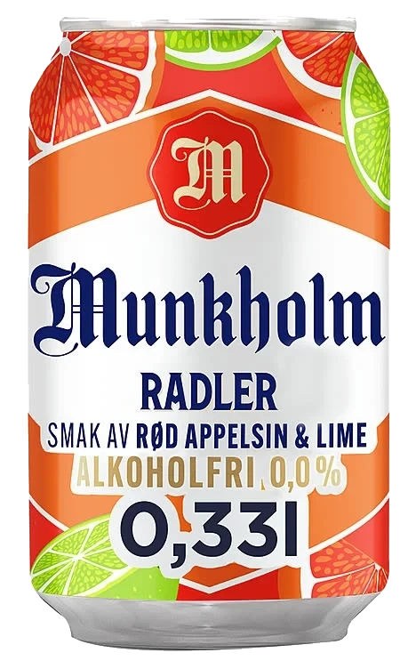 Munkholm Radler Rød Appelsin&Lime 0,33l boks