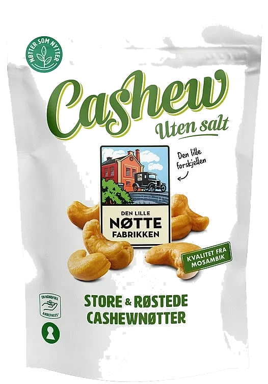 Cashewnøtter Store u/Salt 160g Dln