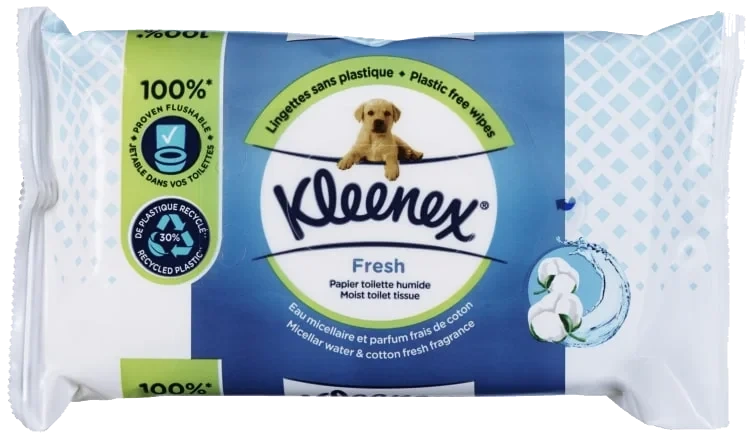 Toalettpapir Fuktet Papir Fresh 42stk Kleenex