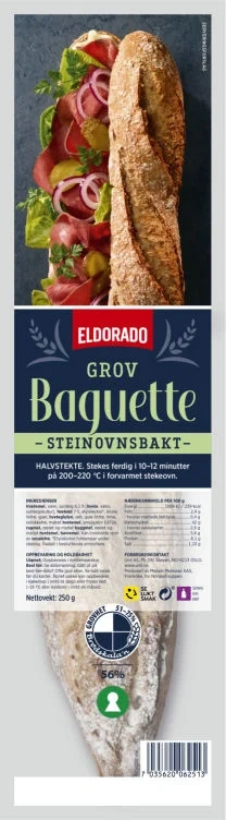 Baguette Grov Steinovnsbakt 250g Eldorado