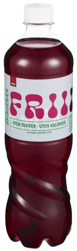 Coop Frii Bringebærsmak Uten Tilsatt Sukker 0,75l