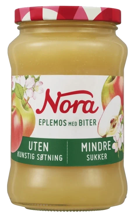 Eplemos 525g Nora Mindre Sukker