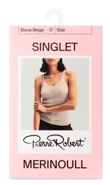 Wool Singlet Stone Beige S Pierre Robert