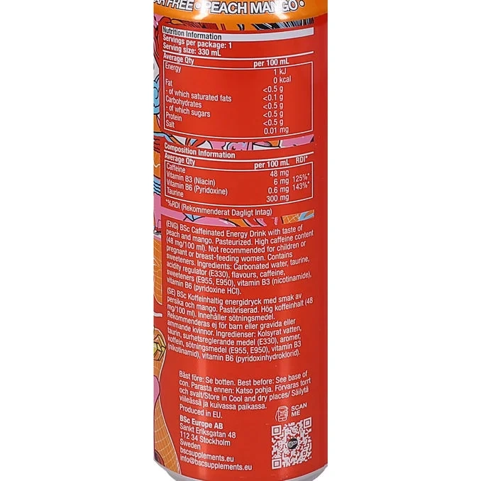 Energidryck Persika & Mango 24-pack