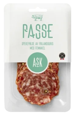 Passe Skivet Fennikel Salami med Grønn Pepper Fra Ask