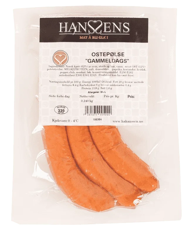 Hanssens Ostepølse 240g