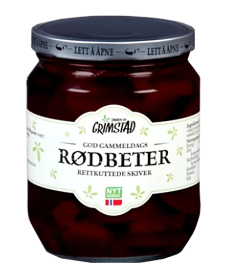 Rødbeter Glass 585g Feil Etikett