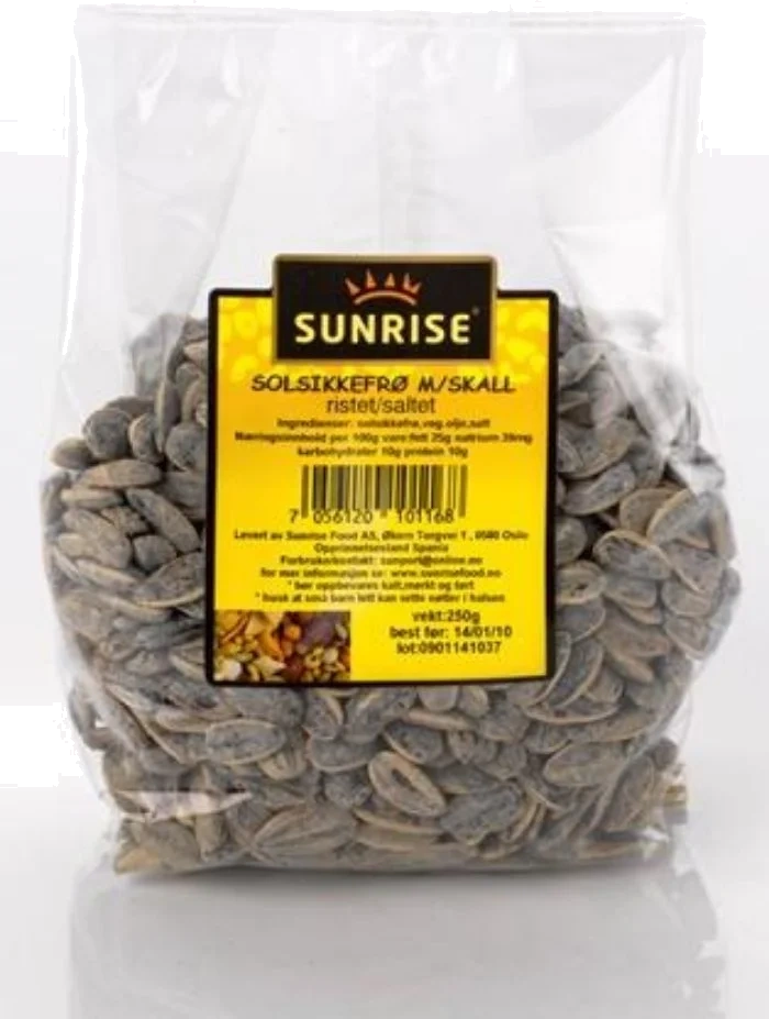 Sunrise Solsikkefrø m/Skall Ristet 205g