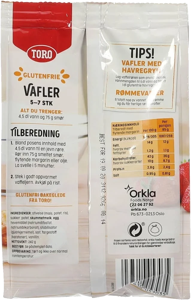 Glutenfri vaffelmiks