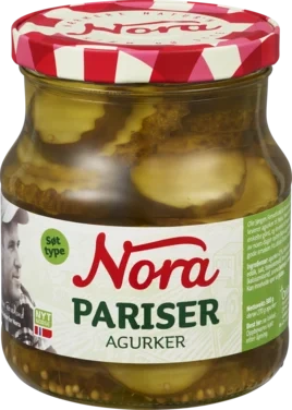 Pariseragurker Skivede 580g Nora
