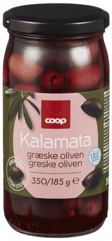 Coop Kalamata Gresk Oliven uten Sten 185g