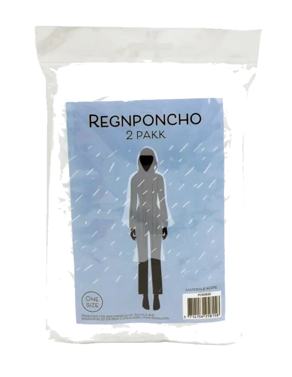 Regnponcho 2pk Transparent