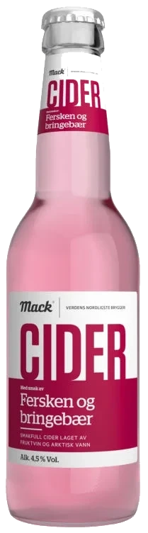 Mack Cider Fersken/bringbær 0.33l Fl