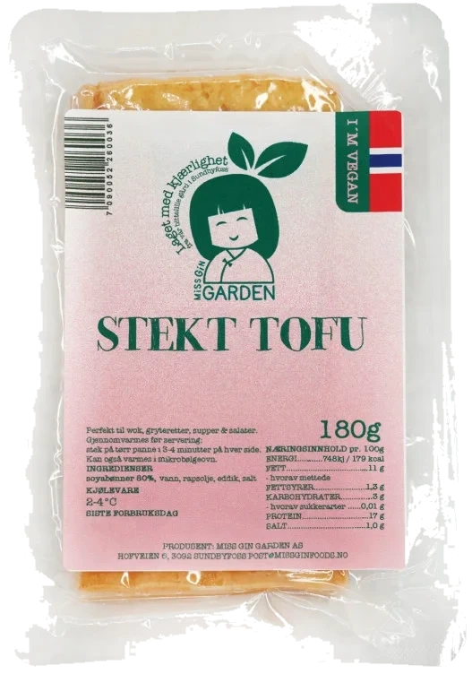 Norsk Tofu Stekt 180g Miss Gin Garden Kjøl