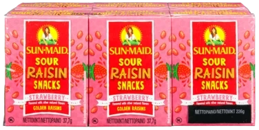 Sun Maid Rosiner Sour Strawberry 6-pack 37.7gx6