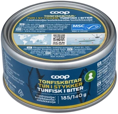 Tuna Chunks in oil MSC Skipjack