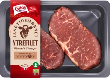 Storfe Ytrefilet L.Mør Skivet Pk