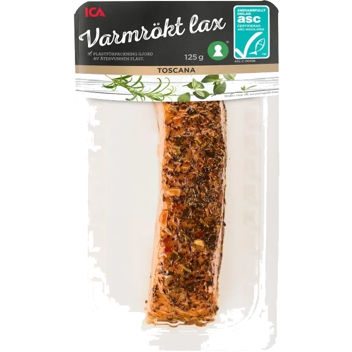 Lax Färsk Varmrökt Toscana 125g Miljömärkt ICA