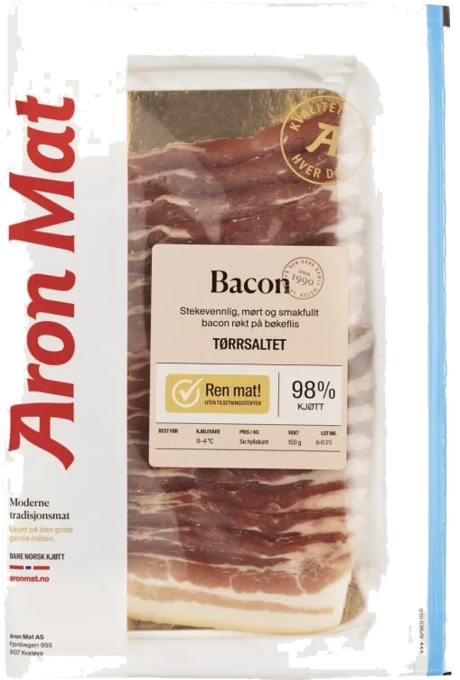 Tørrsaltet Bacon 150g