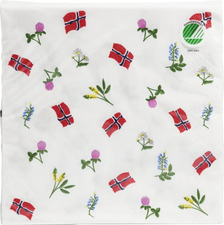 Serviett 17.Mai Flagg 20stk Unik