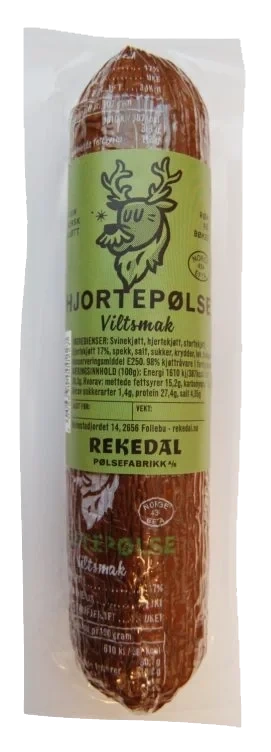 Hjortepølse 255g Rekedal